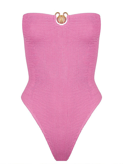 BAMBI — Bandeau Strapless One Piece with Shell Jewel