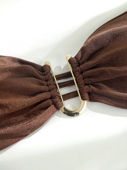 SUMMER — Brown Bandeau Bikini